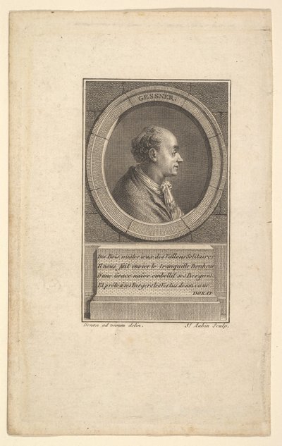Portrét Gessner, 1775. od Augustin de Saint Aubin