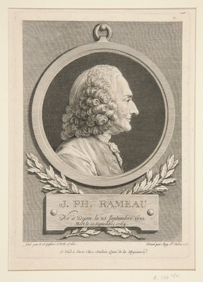 Portrét Jean-Philippe Rameau od Augustin de Saint-Aubin