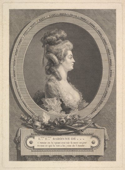 Portrét Louise Emilie Baronne de ***, 1779. od Augustin de Saint Aubin
