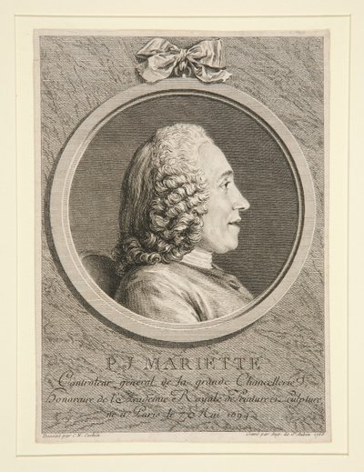 Portrét P.J. Mariette od Augustin de Saint-Aubin