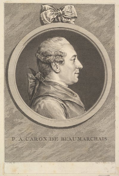 Portrét P.A. Caron de Beaumarchais, 1773. od Augustin de Saint Aubin