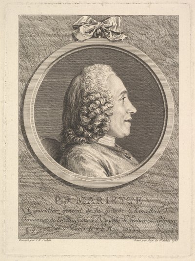 Portrét Pierre-Jean Mariette, 1765. od Augustin de Saint Aubin