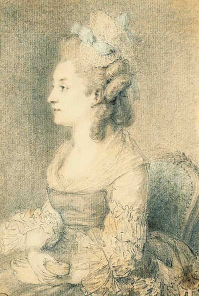Portrét umělcovy manželky od Augustin de Saint Aubin