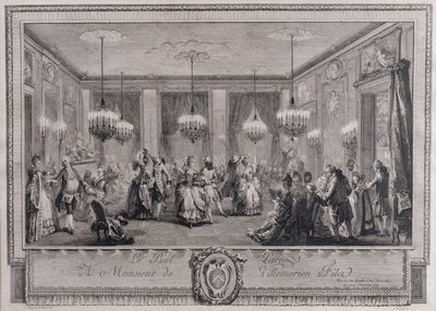 Ples večerních šatů v domě pana de Villemorien Fila, vyrytý L. Provostem (viz také 55452) od Augustin de Saint Aubin