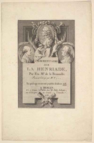 Voltaire, Fréron a Beaumelle, 1775. od Augustin de Saint Aubin