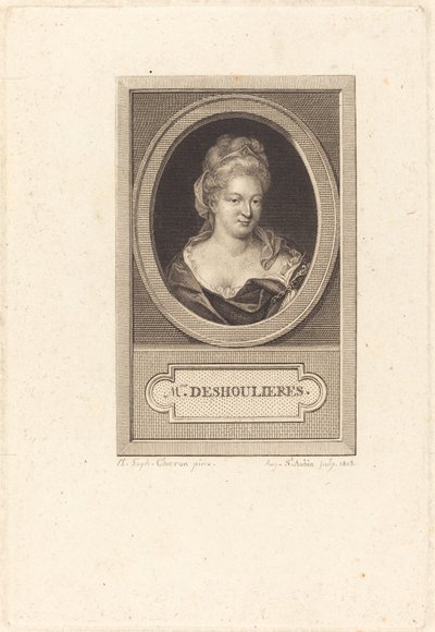 Antoinette du Ligier z La Garde Deshoulieres od Augustin de Saint Aubin after Elisabeth Sophie Cheron