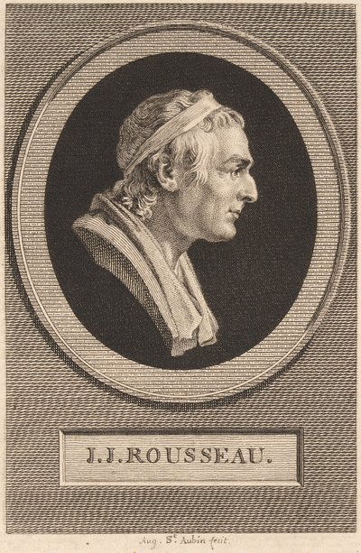 Jean-Jacques Rousseau od Augustin de Saint Aubin after Jean Antoine Houdon