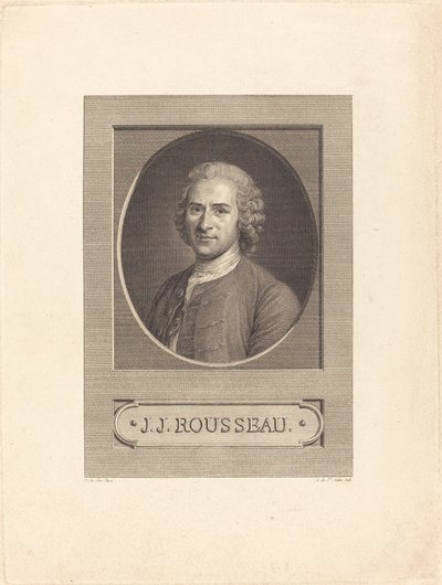 JJ Rousseau od Augustin de Saint Aubin after Maurice Quentin