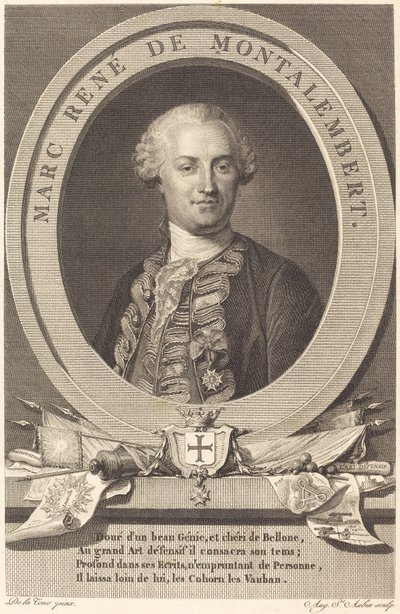 Marc René de Montalembert od Augustin de Saint Aubin after Maurice Quentin
