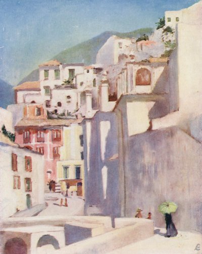 Amalfi v létě (barevná litografie) od Augustine Fitzgerald