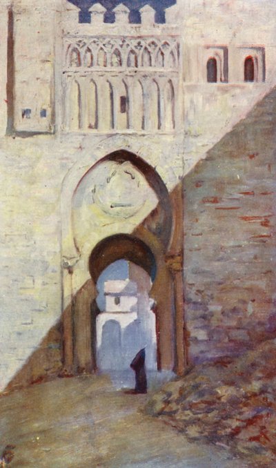 Toledo, Puerta Del Sol (barevná litografie) od Augustine Fitzgerald