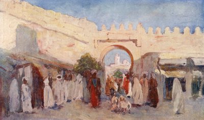 Městská brána, Kairouan (barevná litografie) od Augustine Fitzgerald