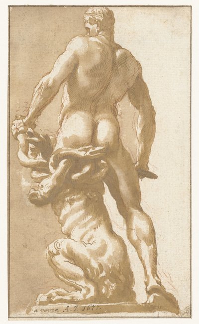 Hercules zabije Hydru z Lerny od Augustinus Terwesten (I)