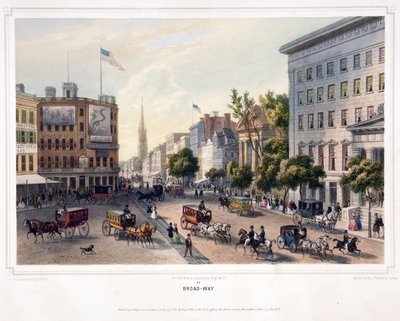 Broad-Way, hospoda. 1850 (barevné lito) od Augustus (after) Kollner
