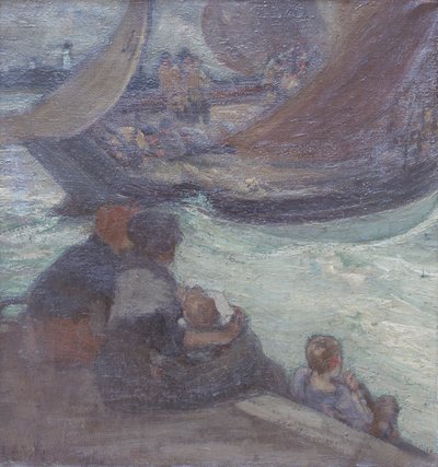 Odjezd na rybolov, Augustus Koopman (olej na plátně) od Augustus B. Koopman