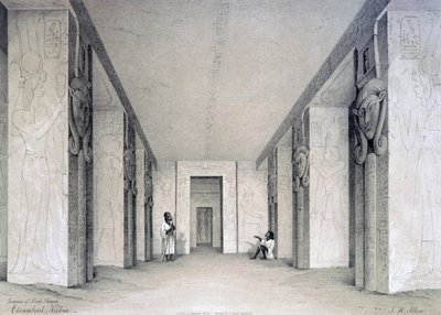 Interiér severního chrámu, Ebsamboul, Núbie, Egypt, 19. století od Augustus Butler