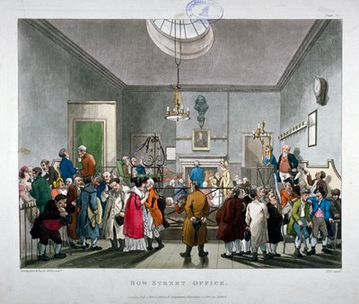 Bow Street Police Court, Westminster, Londýn, 1808 od Augustus Charles Pugin, Thomas Rowlandson