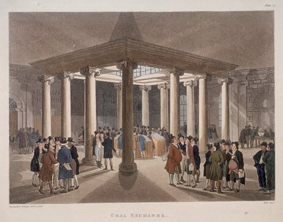 Coal Exchange, Londýn, 1808 od Augustus Charles Pugin, Thomas Rowlandson