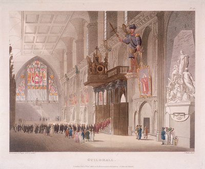 Guildhall, Londýn, 1808 od Augustus Charles Pugin, Thomas Rowlandson