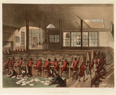 Pošta, c1808 od Augustus Charles Pugin, Thomas Rowlandson