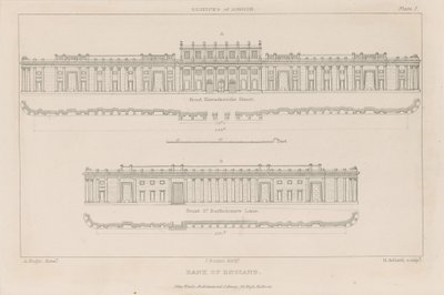 Bank of England, Jižní fronta sira Johna Soanea, 1823 od Augustus Charles Pugin