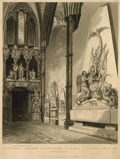 Severní transept Westminsterského opatství od Augustus Charles Pugin