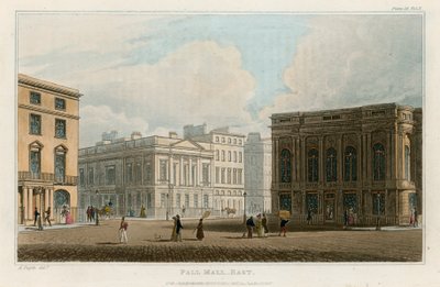 Pall Mall East, Londýn od Augustus Charles Pugin