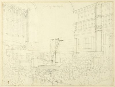 Studie pro Court of Exchequer z mikrokosmu Londýna od Augustus Charles Pugin