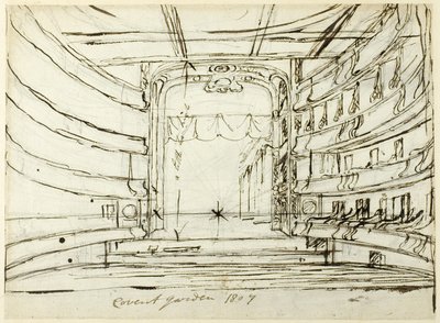 Studie pro Covent Garden Theatre, z Microcosm of London od Augustus Charles Pugin