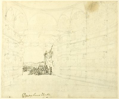 Studie pro divadlo Drurylane, z knihy Mikrokosmos Londýna od Augustus Charles Pugin