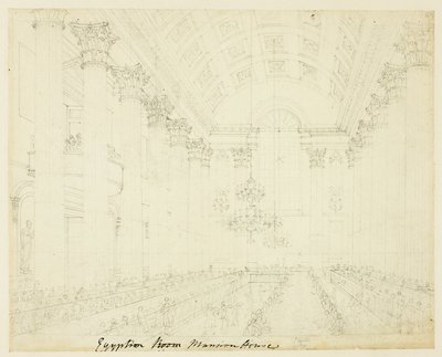 Studie pro Egyptian Hall Mansion House, od Microcosm of London od Augustus Charles Pugin