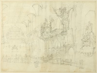 Studie pro Guild Hall, z Microcosm of London od Augustus Charles Pugin