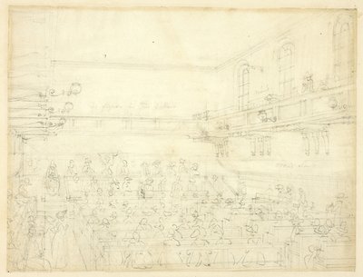 Studie pro setkání kvakerů z londýnského mikrokosmu od Augustus Charles Pugin