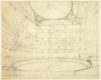 Studium pro Royal Circus, z Microcosm of London od Augustus Charles Pugin
