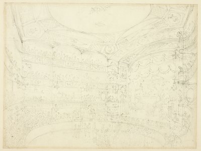 Studium pro Royal Circus, z Microcosm of London od Augustus Charles Pugin