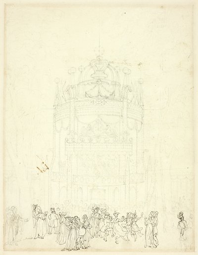Studie pro Vauxhall Garden od Augustus Charles Pugin