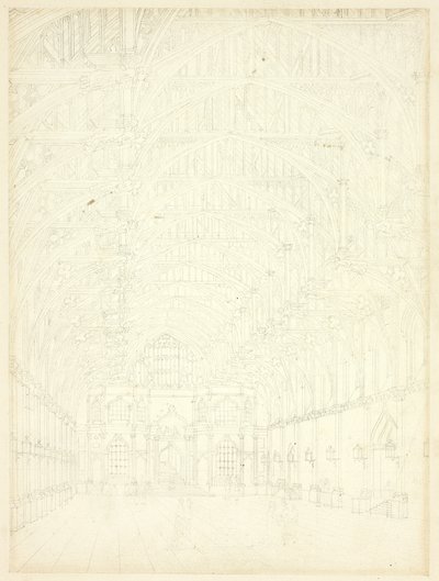 Studie pro Westminster Hall, z Microcosm of London od Augustus Charles Pugin
