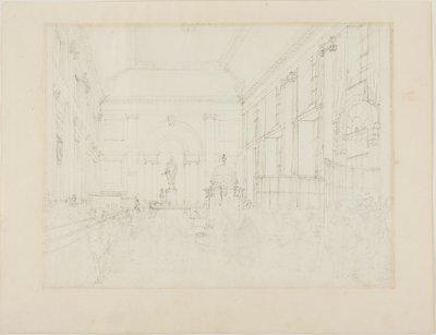Studium pro Great Hall, Bank of England od Augustus Charles Pugin