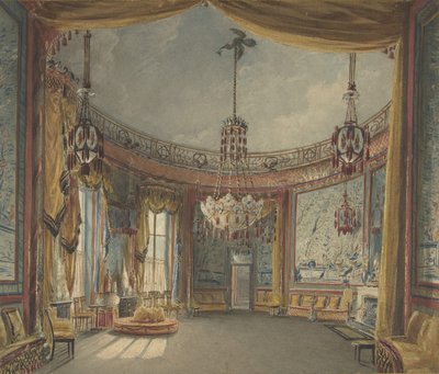 Saloon, Brighton Pavilion, ca. 1826. od Augustus Charles Pugin