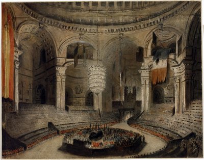 Pohřeb lorda Horatia Nelsona (1758-1805) v kostele svatého Pavla (Londýn, Anglie), 9. ledna 1758. od Augustus Charles Pugin