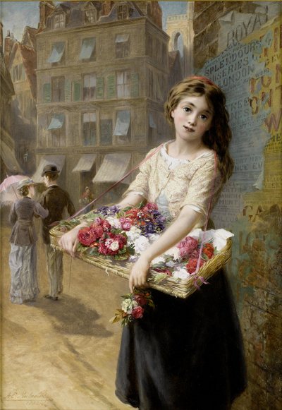 Pouliční prodavač květin od Augustus Edwin Mulready