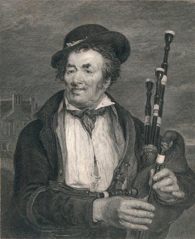 "The Bag Piper, z obrázku Davida Wlkieho, R.A." od Augustus Fox