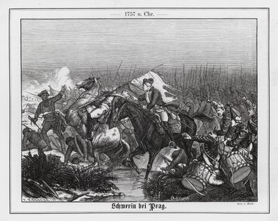 Smrt polního maršála von Schwerina v bitvě u Prahy, sedmiletá válka od Augustus J. Beck