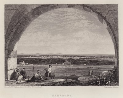Damašek (barevná litografie) od Augustus Wall (after) Callcott