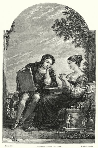 Raffaelle a Fornarina (rytina) od Augustus Wall (after) Callcott