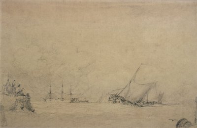 Lugger Making for the Mouth of a Harbour (kresba) od Augustus Wall Callcott