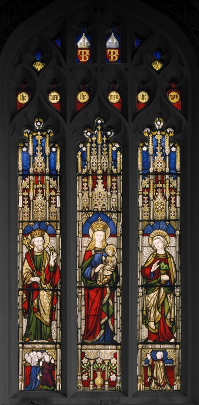 Edward Vyznavač, Panna a dítě a sv. Jan Evangelista, 1846 (vitráže) od Augustus Welby Northmore Pugin