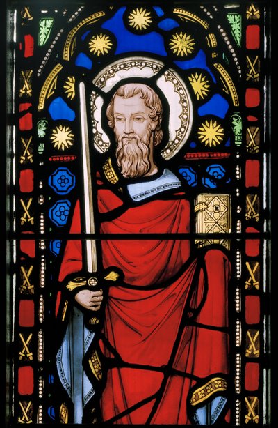 Svatý Pavel, detail, asi 1845 (vitráž) od Augustus Welby Northmore Pugin