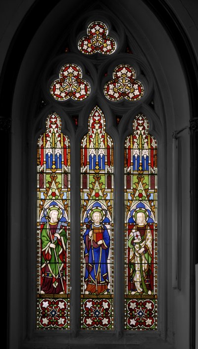 Svatý Tomáš, sv. Jakub Veliký a sv. Jakub menší, 1849 (vitráže) od Augustus Welby Northmore Pugin