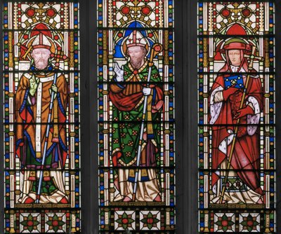 Panna a Kristus se svatými, východní okno, detail, 1847-48 (vitráže) od Augustus Welby Northmore Pugin